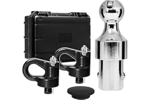 BZVQLO 60692 Puck System Gooseneck Hitch Ball Kit, Upgraded 38k 2-5/16 in Hitch Ball, Compatible with 2013-2024 Ford F250 F350 F450, 2016-2024 Chevrolet Silverado, GMC Sierra & Nissan Titan XD