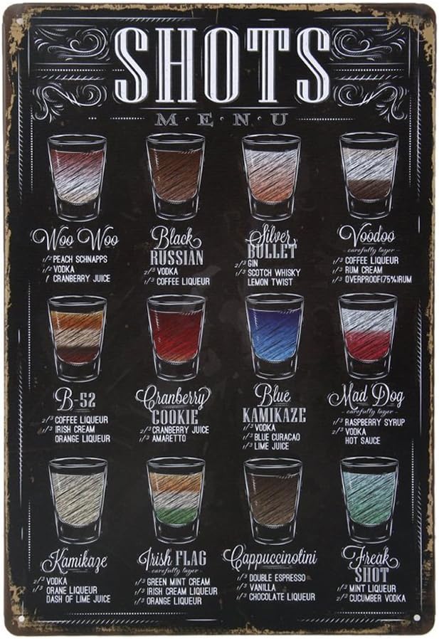 UEETEK 20x30cm Retro Vintage Bar Metal Tin Sign Poster for Wall Art Pub Bar Decor, black, 30L x 20W cm - Image 4