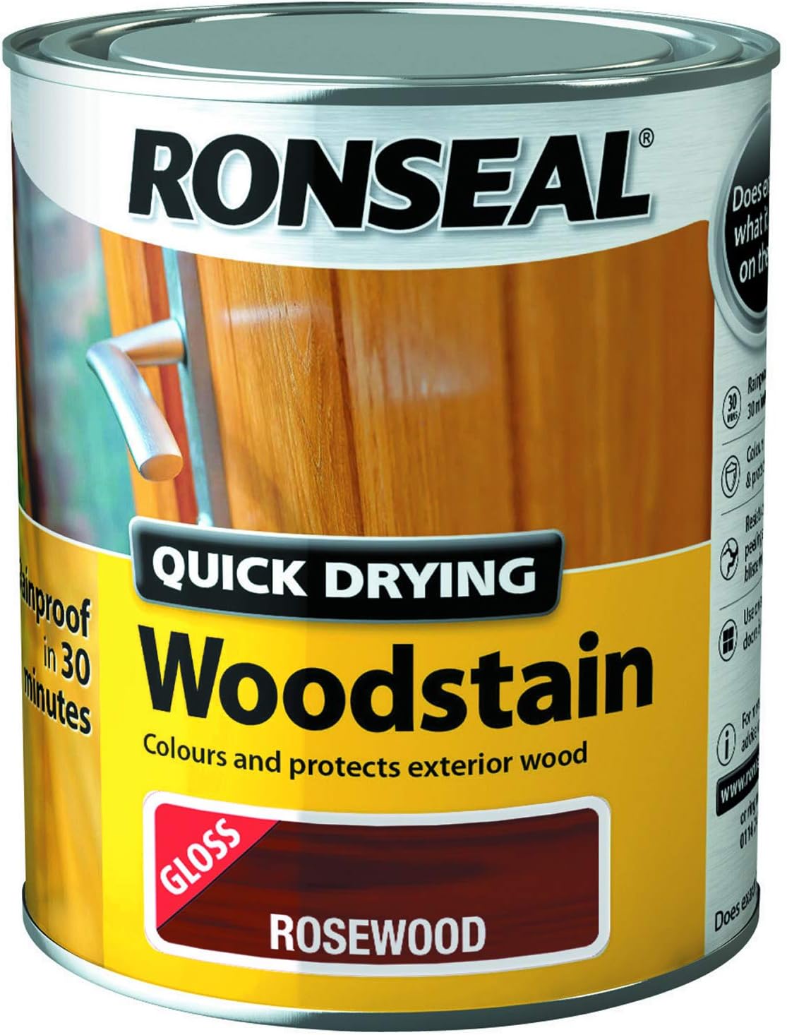 Ronseal Quick Drying Wood Stain Rosewood Gloss 750ml Amazon.co.uk DIY