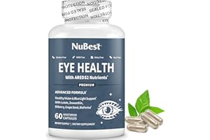 NuBest AREDS 2 Eye Vitamins with Beta Carotene Carrot Powder, 20mg Lutein, 4mg Zeaxanthin, Bilberry, Grape Seed, BioPerine, B-Complex, Multivitamin for Eye Health | 1 Month Supply