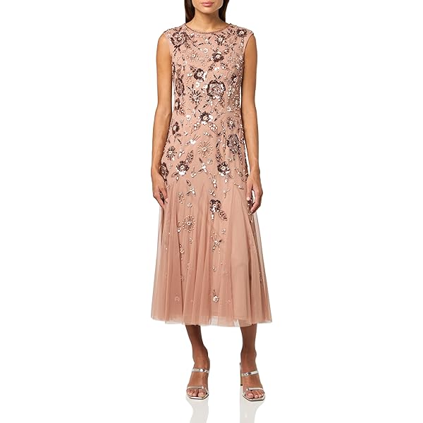Amazon.com: Adrianna Papell Women's Floral Beaded Dress with Sheer Flutter  Sleeves Dress, Dusted Petal/Ivory, 2 : Clothing, Shoes & Jewelry