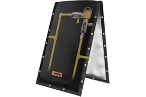 TOHONFOO 3-Way Opening Backflow Preventer Pipe Insulation Cover (5°F) - Irrigation Sprinkler Valve Cover - Water Well Pump Cover - Sturdy 5 Layers for Winter Freeze Protection (18" W x 34" H, Black)