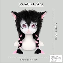hbbhml Animal Cat Head Mask Fursuit Cute Plush