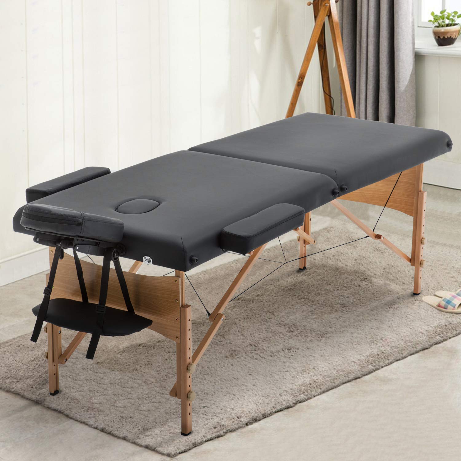 Portable 2 Folding Massage Tables 73 Inches Long 28 Inches Wide Height Adjustable Professional Premi