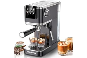 KEENSTAR 20Bar Espresso Machine with Rapid Cold Brew, Hot & Iced Coffee Machine, Espresso Maker with Milk Frother Steam Wand, Touch Screen with 40oz Water Tank for Latte, Cappuccino, Gift
