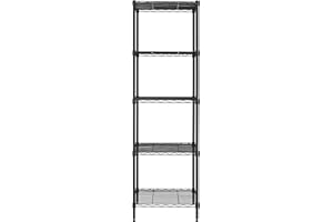 Finnhomy Heavy Duty 5 Tier Wire Shelving Unit, 18x18x59-inches 5 Shelves Storage Rack, Metal Shelving with Thicken Steel Tube, NSF Certified, Black