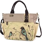 CHALA Canvas Print Pocket Tote Women Canvas Tote Bag/Shoulder Purse with Detachable Crossbody Strap