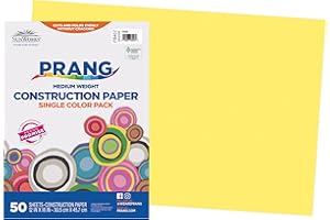 SunWorks 8407 Construction Paper, 12"X18", Yellow, 50 Sheets