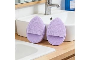 2 Pack Reusable Facial Cleansing Sponges, Soft Colorful Face Scrubber Pads for Daily Wash, Makeup Removal, Exfoliation, Deep 