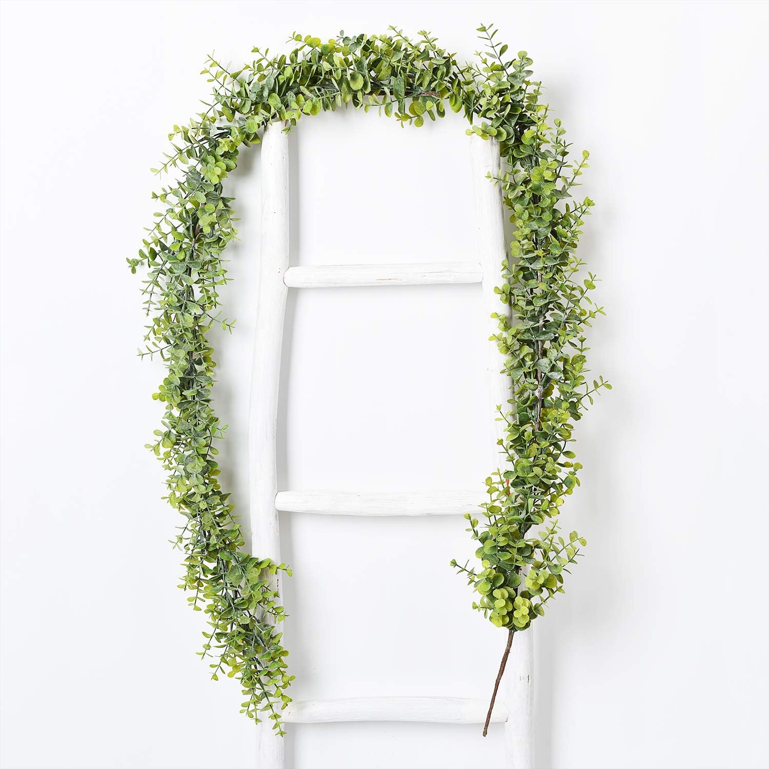Lvydec Artificial Eucalyptus Garland, 6 Feet Fake Eucalyptus Greenery Garland Wedding Backdrop Arch Wall Decor, Fake Hanging Plant for Table Festival Party Decoration