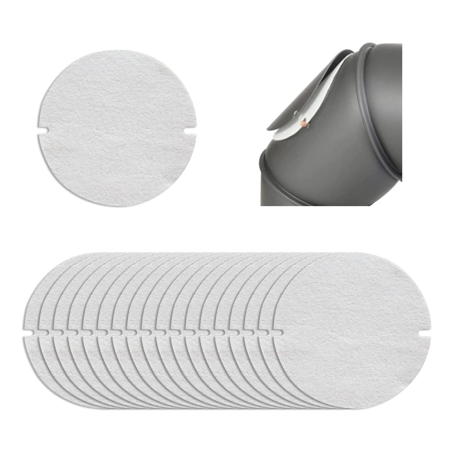 Pack of 20 Stove Pipe Gaskets, Stove Pipe Cleaning Flap for Pipes Diameter 120 to 150 mm, Stove Pipe Seal Heat Resistant up to 1250 °C, 155 mm Flat Seal, Flame Seal for Stove Pipe