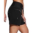 ISEEGZ Women's 5"/9" High Waisted Swim Board Shorts Quick Dry UPF 50+ Womens Swim Trunks Bottoms with Liner Zipper Pockets
