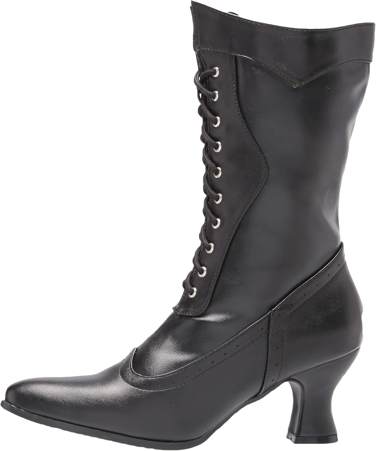  | Ellie Shoes Women's 253 Amelia Victorian Boot, Black Polyurethane | Mid-Calf