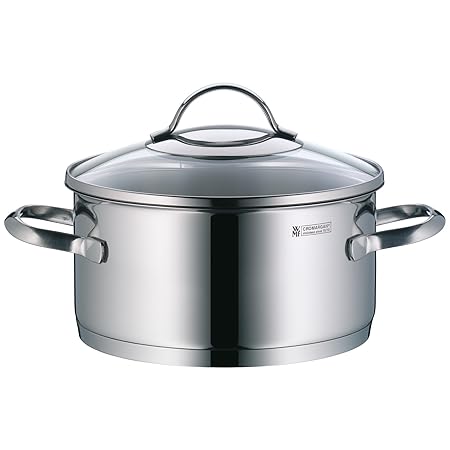 WMF Kochtopf Ø 16 cm ca. 1,4l Provence Plus Schüttrand Glasdeckel Cromargan Edelstahl poliert induktionsgeeignet spülmaschine