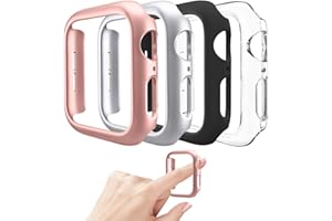 Mugust 4 Pack Hard PC Bumper Case Compatible with Apple Watch Series 9 (2023) Series 8 Series 7 41mm Without Glass Screen Protector, Ultra-Thin Scratch Resistant Edge Frame Cover for iWatch 41mm