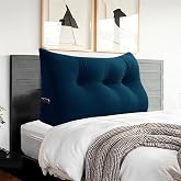BNCKTRD Headboard Pillow Twin XL for Dorm Bedrest Reading Pillow, Deep Blue | Back Support Positioning Pillow, Alternatives Large Couch Daybed Bolster Backrest Pillow, Removable Cover and Side Pockets