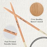 KnitPro Basix Beech Fixed Circular Needles 32" 80cm 4.0mm view 2