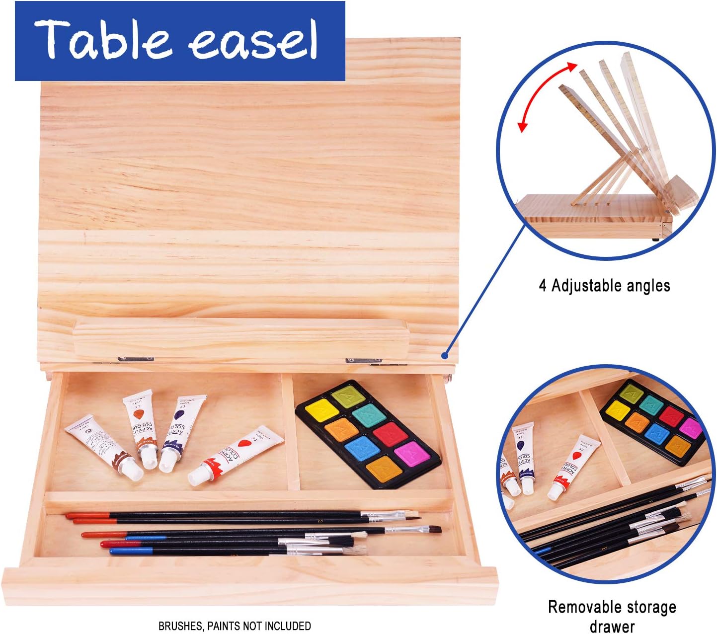 101 Piece Deluxe Art Set with 2 Drawing Pads,1 Wooden Drawing Easel with Drawer, Art Supplies, Painting & Drawing Set That Contains All The Additional Supplies You Need to Get Started,Teens and Adults: Arts, Crafts & Sewing