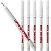 Element Tattoo Supply Tattoo Stencil Marker Bold Red Skin Safe No Smear Surgical Precision Pen Professional Tattoo Outline Drawing Supply Long Lasting Clean Lines for Tattooing 5-Pack