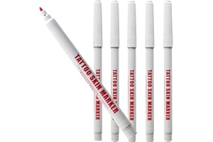 Element Tattoo Supply Tattoo Stencil Marker Bold Red Skin Safe No Smear Surgical Precision Pen Professional Tattoo Outline Drawing Supply Long Lasting Clean Lines for Tattooing 5-Pack