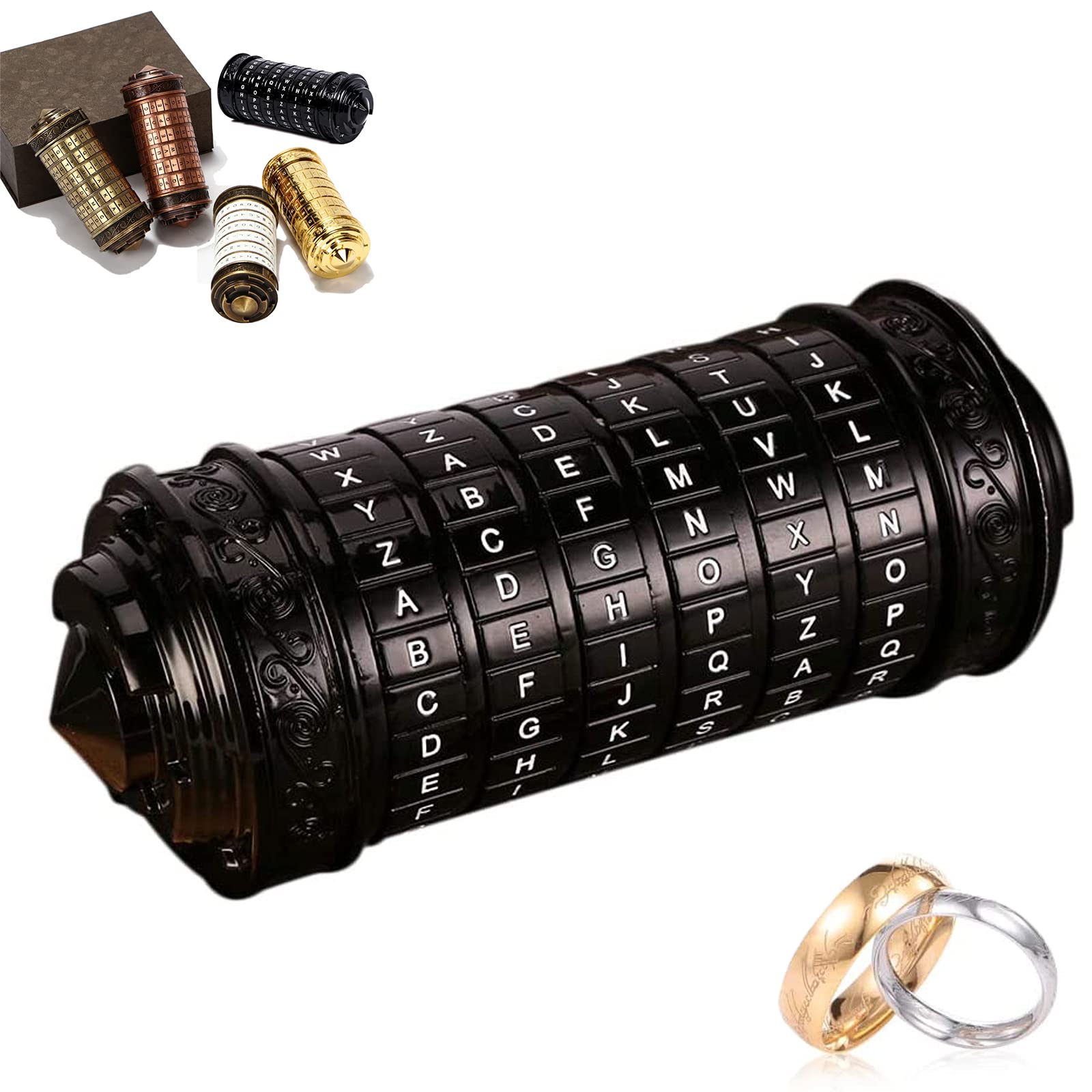 Da Vinci Code Cryptex Locks christmas santa gifts for women men her him Letter Password Code Lock Mini Cryptex Lock Romantic Funny for Women Girlfriend Couple Mum Dad