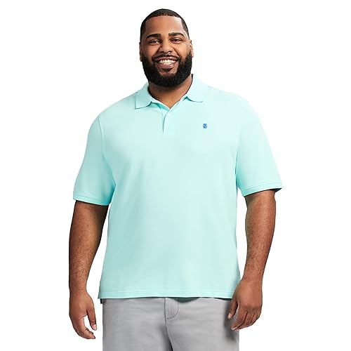 IZOD Men's Big and Tall Advantage Performance Short Sleeve Polo Shirt, Limpet Shell