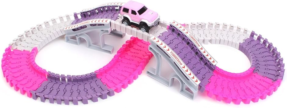 Max Trax City Girls Track Set with Motorised Car, Multi Color (100 Pieces)