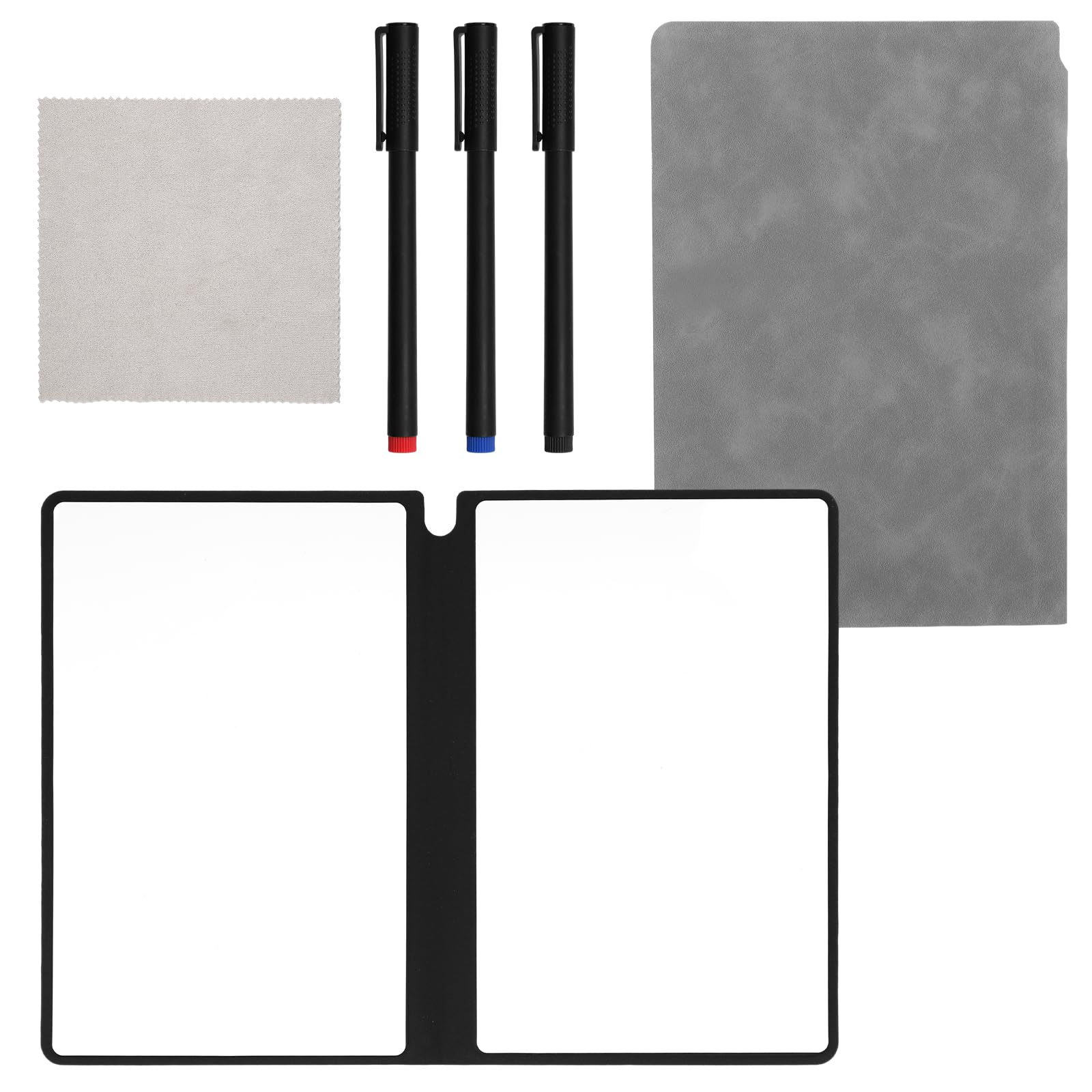 Reusable Dry Erase Notebook, 9.4x6.5 Inch Portable A5 Dry Erase Notebook Erasable Notebook White Board Dry Erase for Office Business Home (Gray)