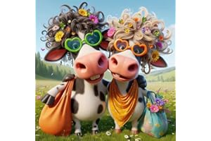 UUXSRETAIO Diamond Painting Kits for Adults, 5D Cow Diamond Art Kits, DIY Diamond Painting for Adults Beginner, Full Drill Paint with Diamond and Crafts for Home Wall Decor 14X14 Inch