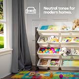 LIVIVO 4 Tier Kids Toy Storage Unit Grey White with 12 Bins view 7