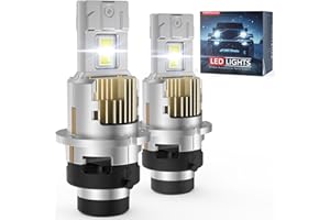 PERPOTAO D2S/D2R Bulb, 46,000LM, 800% Brightness, 6,000K White, 10x Cooling, Xenon HID Replacment, Fast Plug, Compatible 99.99%