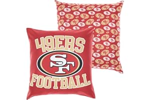 FOCO NFL 2 Pack Throw Pillow Cover 18 x 18, San Francisco 49ers