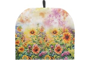 Drnuikhe Watercolor Sunflower Print Teapot Cover Insulated Tea Kettle Cosy Dustproof Insulated Kettle Cover Breakfast Pot Cot