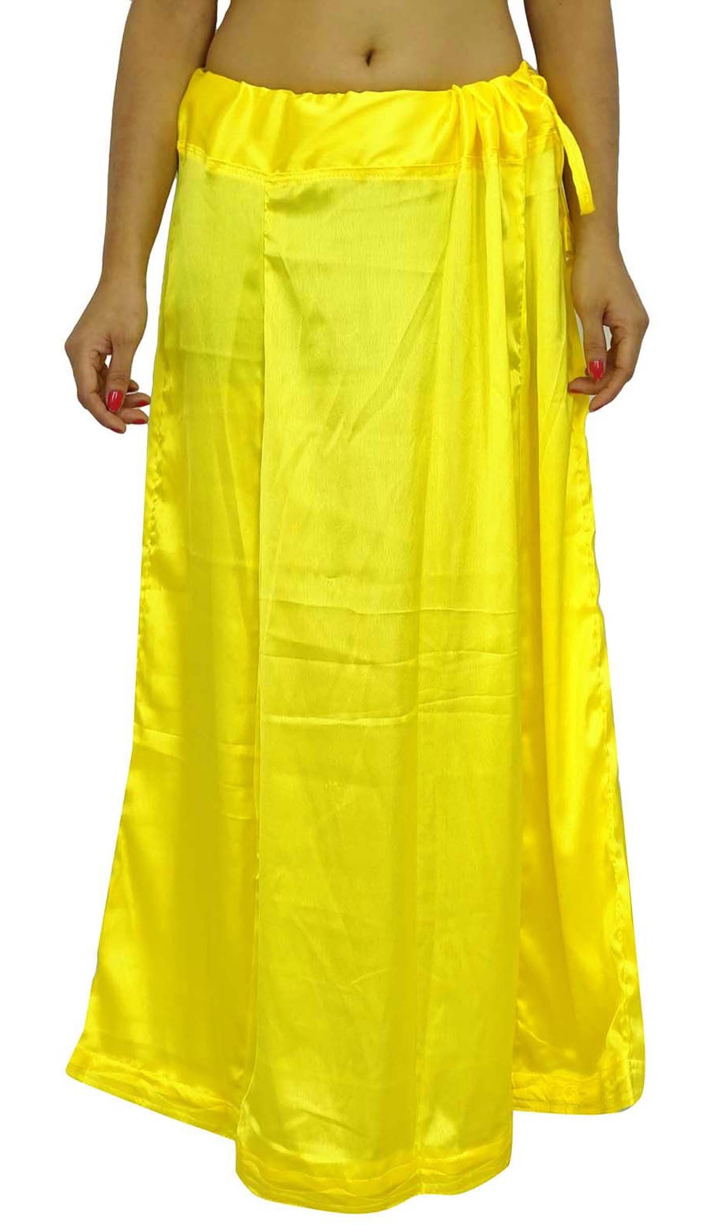 Satin Silk Saree Petticoat Underskirt Bollywood Indian Lining For Sari