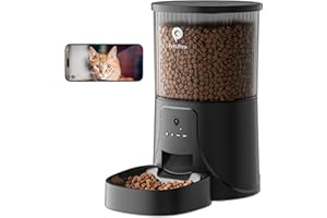 PETULTRA Automatic Cat Feeder with Camera - 2.4GHz APP - Controlled Cat Food Dispenser- Features HD Video for Indoor Use, Easy Setup & Cleaning, 2 - Way Audio, and a Desiccant Bag to Keep Food Fresh