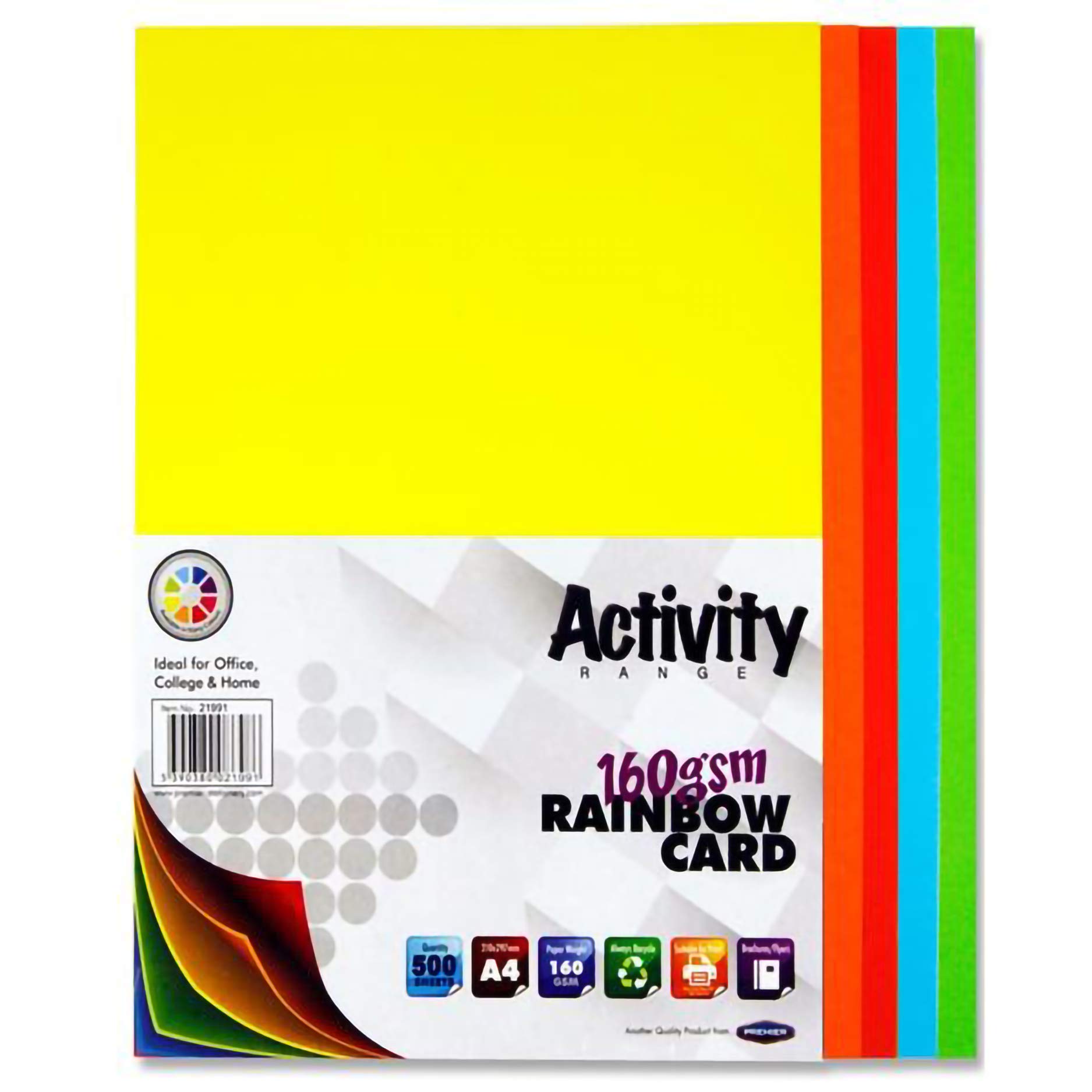 Premier Activity Card A4 160gsm 500 Sheets Rainbow