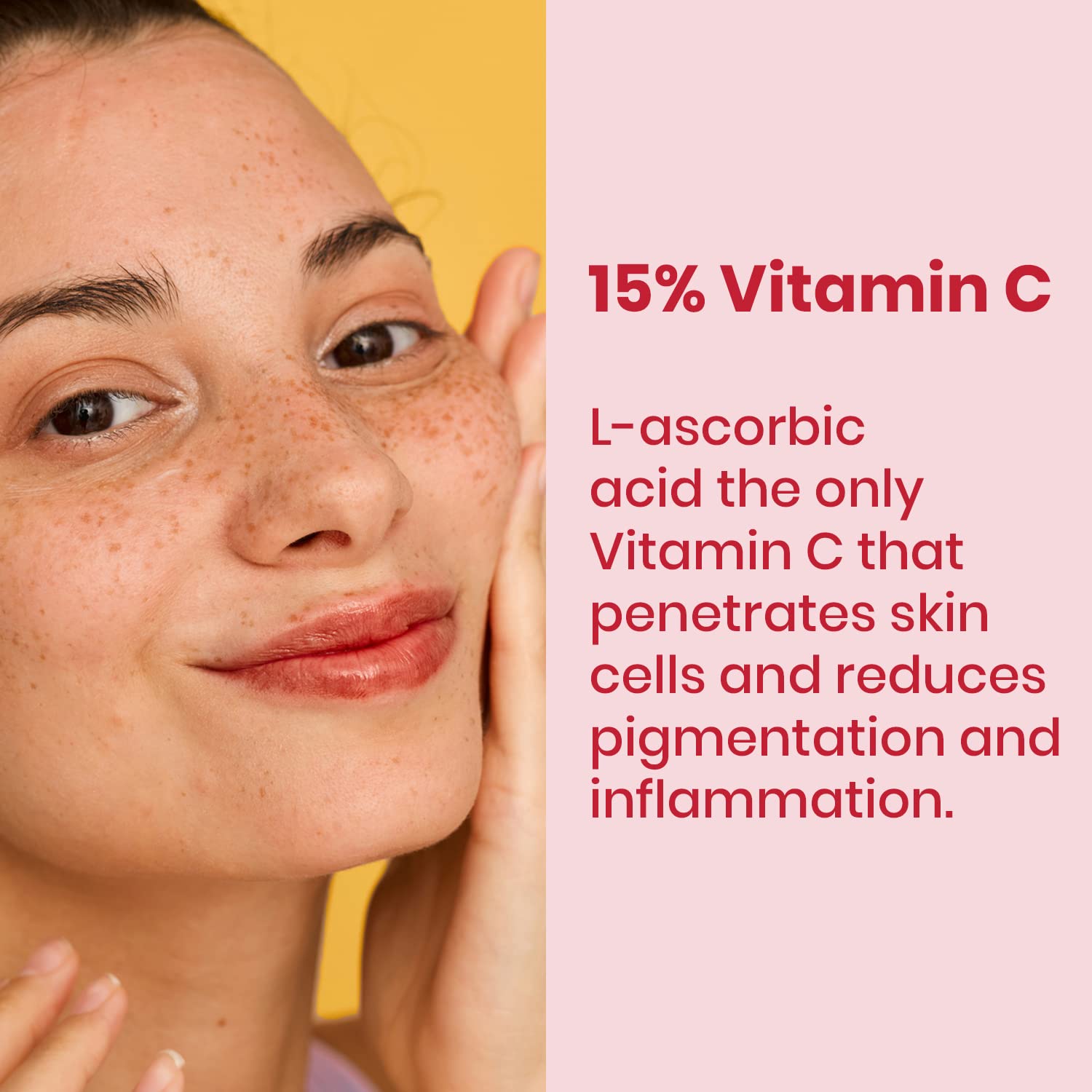 Healthy Skin Lab Brighten Vitamin C Serum, 15% Pure L-Ascorbic Acid, CE Ferulic Acid, Anti-Aging Facial Serum with Moisturizing Hyaluronic Acid & Vitamin E Collagen Boosting Peptides (30ml)