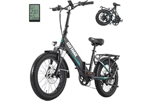 Gotrax R2 20" Folding Electric Bike with 89Km (Pedal-assist1) by 48V Battery, 31Km/h Power by 500W, Smart LCD Display and 5 P
