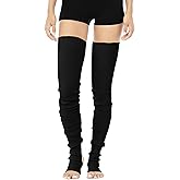 v28 Women Girls Extra Long Thigh High Neon Ribbed Knit Warm Leg Warmers for Yoga