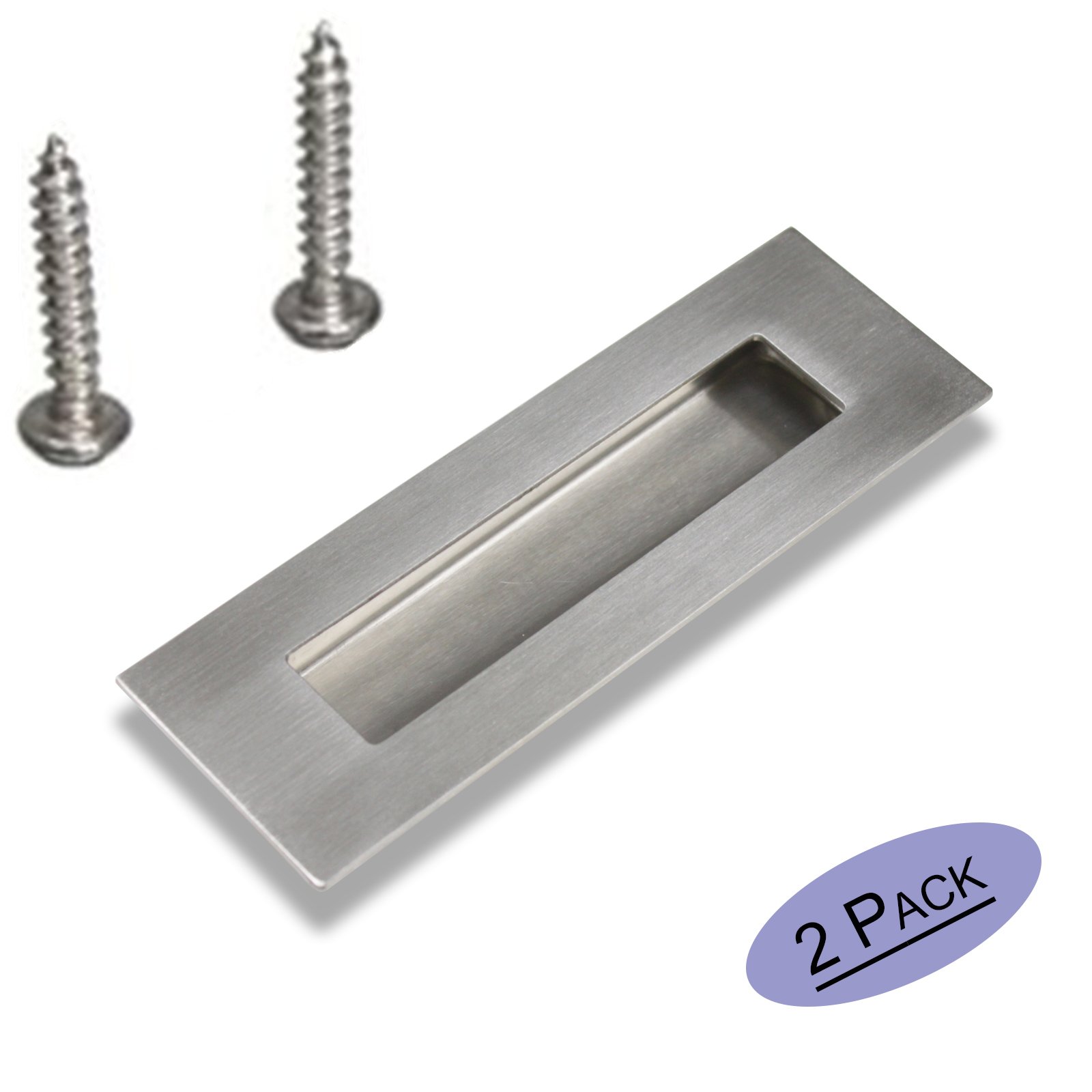 2 pcs Goldenwarm Rectangular Flush Recessed Sliding Door Handles Finger
