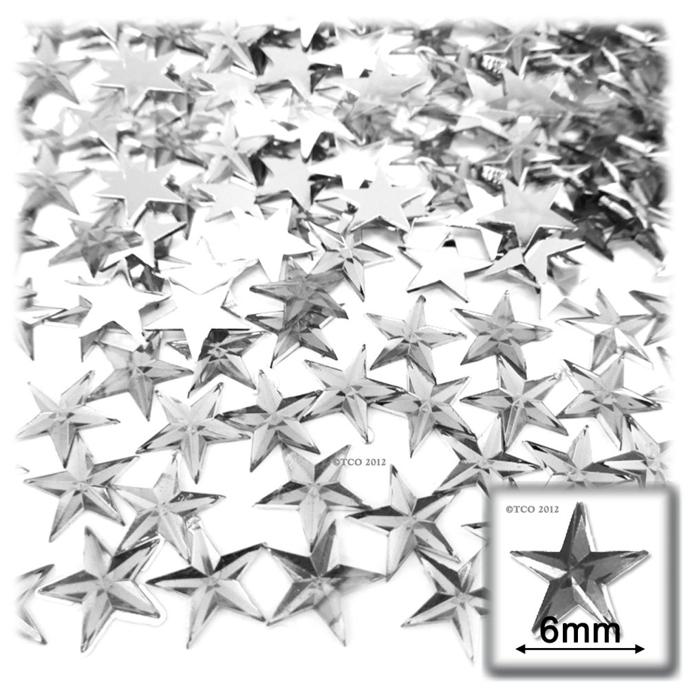 144pc Loose Flatback Acrylic Rhinestones Star 6mm - 30ss Flatback Crystal Clear