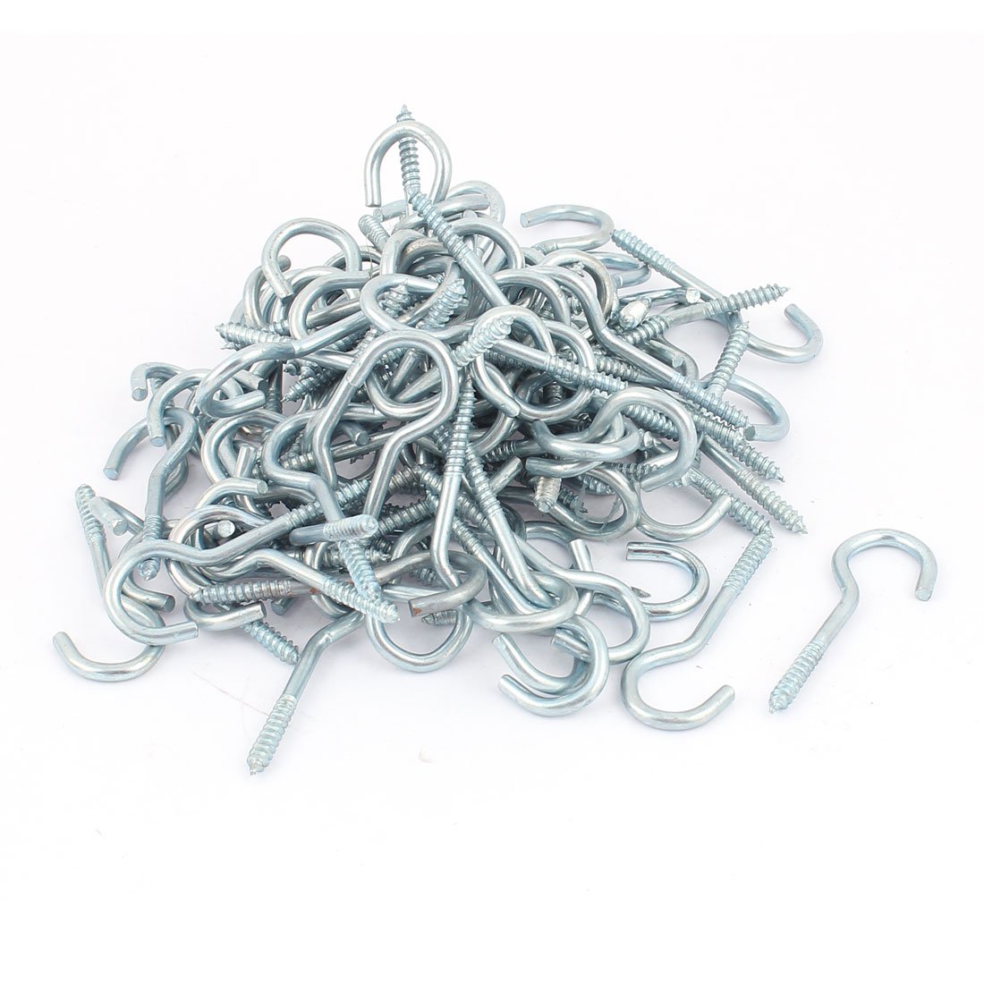 Sourcingmap 3.5mm Dia Thread Zinc Plated Eye Bolt Eyelet Hook Screw Blue 100pcs