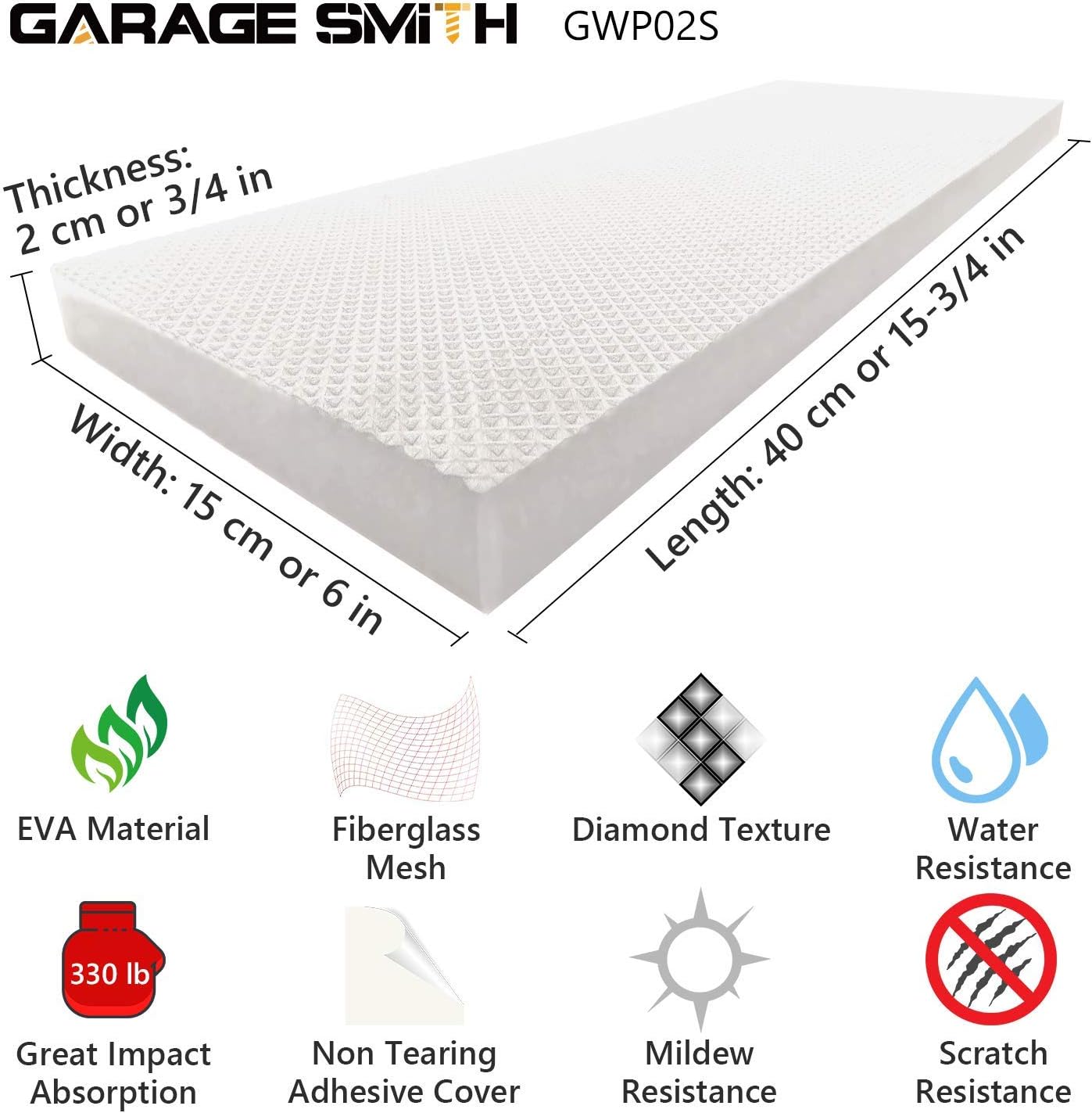 Ampulla Garage Smith GWP02S Garage Wall Protector Car Door Protectors, Designed in Germany (4-Pack White) - Image 4