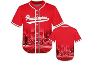 FANS4US Kids Baseball City Night Skyline Jersey Shirt Printing Apparel for Boy Girl Fans Uniform Gifts Toddler 4-7 Youth 8-20 Years