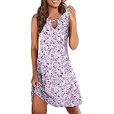 Akihoo Womens Summer Casual Dresses Sleeveless Tshirt Sundress Vest Tank Sun Dress