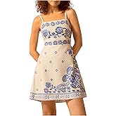 MakeMeChic Women's Floral Boho Dress Sleeveless Vacation Mini Short Dress Tie Backless Sundress