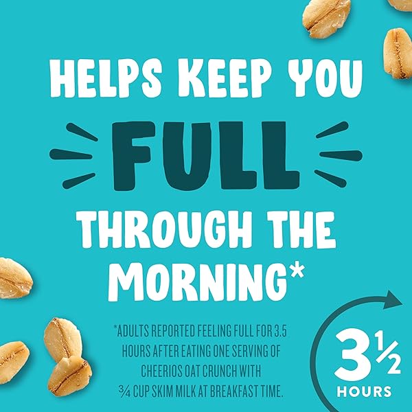 CHEERIOS OAT CRUNCH OATS ‘N HONEY BREAKFAST CEREAL, MADE WITH WHOLE GRAIN, LARGE SIZE, 18.2 OZ