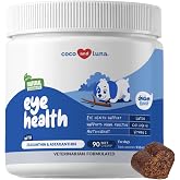Dog Eye Vision Supplement for Tear Stain, Dry Eye &amp; Antioxidant Support | with Lutein, Bilberry, Astaxanthin, EPA &amp; DHA Fatty Acids, Vitamin C, Marigold Flower &amp; Powerful Antioxidants for Eye Health
