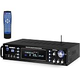 Pyle Bluetooth Home Stereo Amplifier - Hybrid Multi-Channel 3000 Watt Power Amplifier Home Audio Receiver System w/ AM/FM Radio, MP3/USB,AUX,RCA Karaoke Mic in - Rack Mount, Remote - P3301BAT