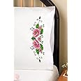 Tobin Pink Wild Rose Stamped for Embroidery Pillowcases